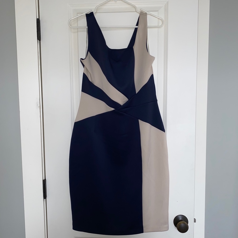 Dress Barn Navy & Cream Dress